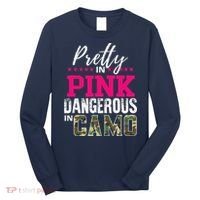 Pretty In Pink Dangerous In Camo Hunting Girl Long Sleeve Shirt thumb 0