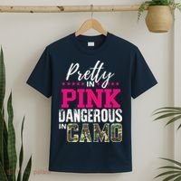 Pretty In Pink Dangerous In Camo Hunting Girl T-Shirt thumb 2