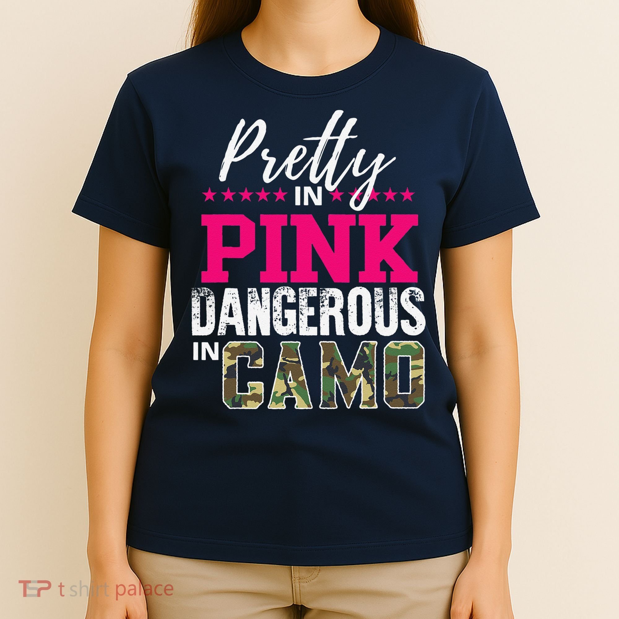 Pretty In Pink Dangerous In Camo Hunting Girl T-Shirt