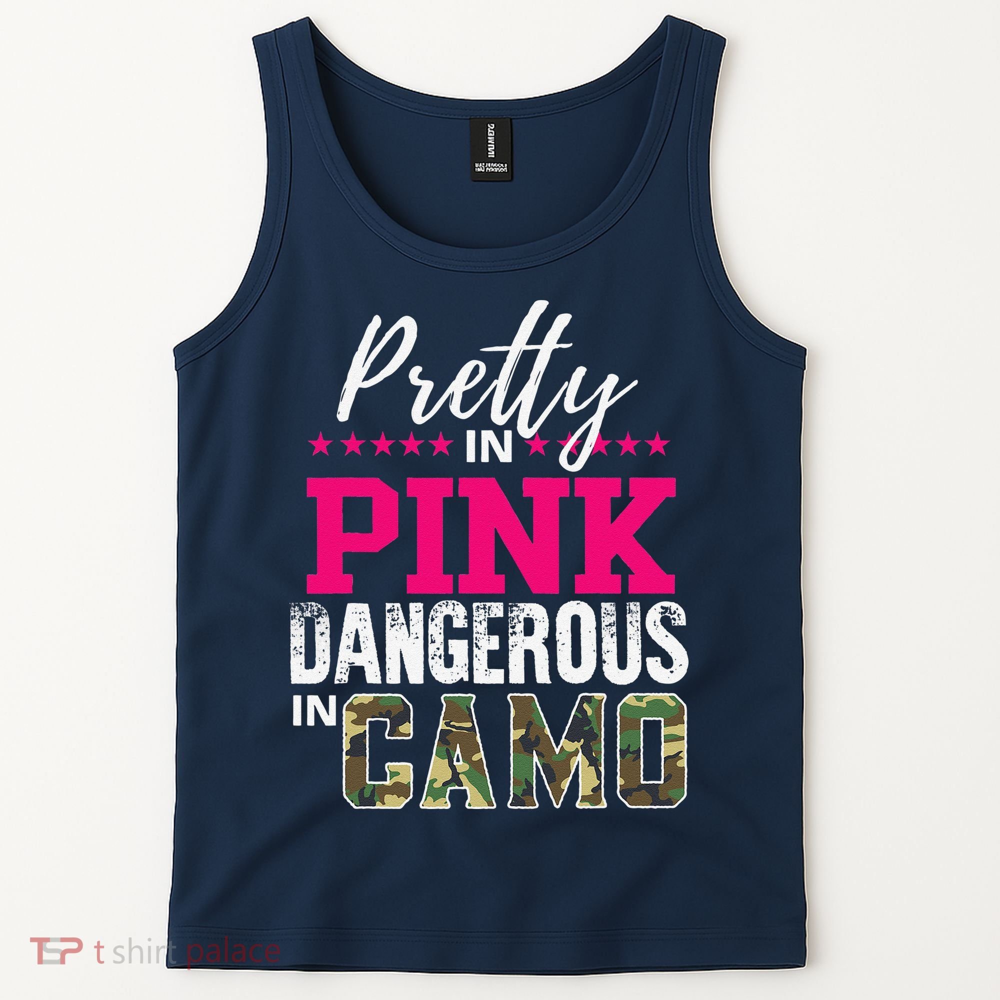 Pretty In Pink Dangerous In Camo Hunting Girl Tank Top