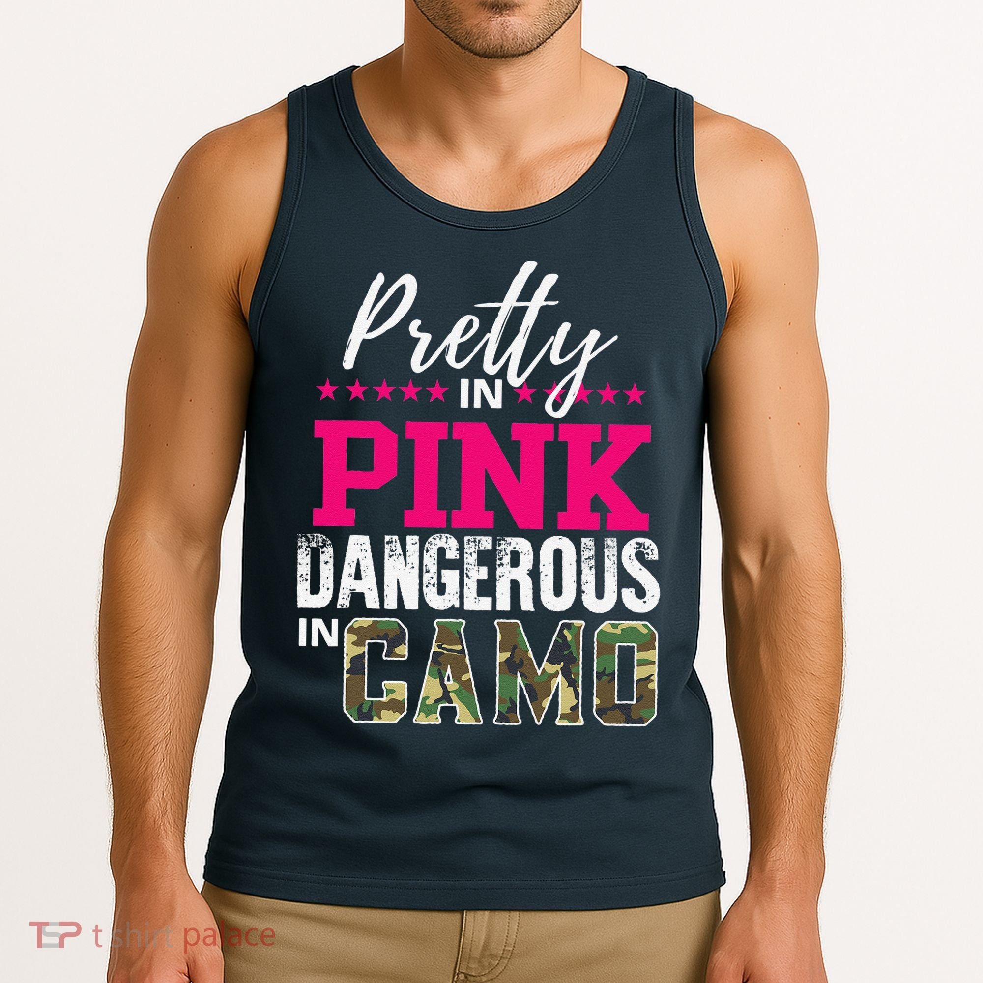 Pretty In Pink Dangerous In Camo Hunting Girl Tank Top