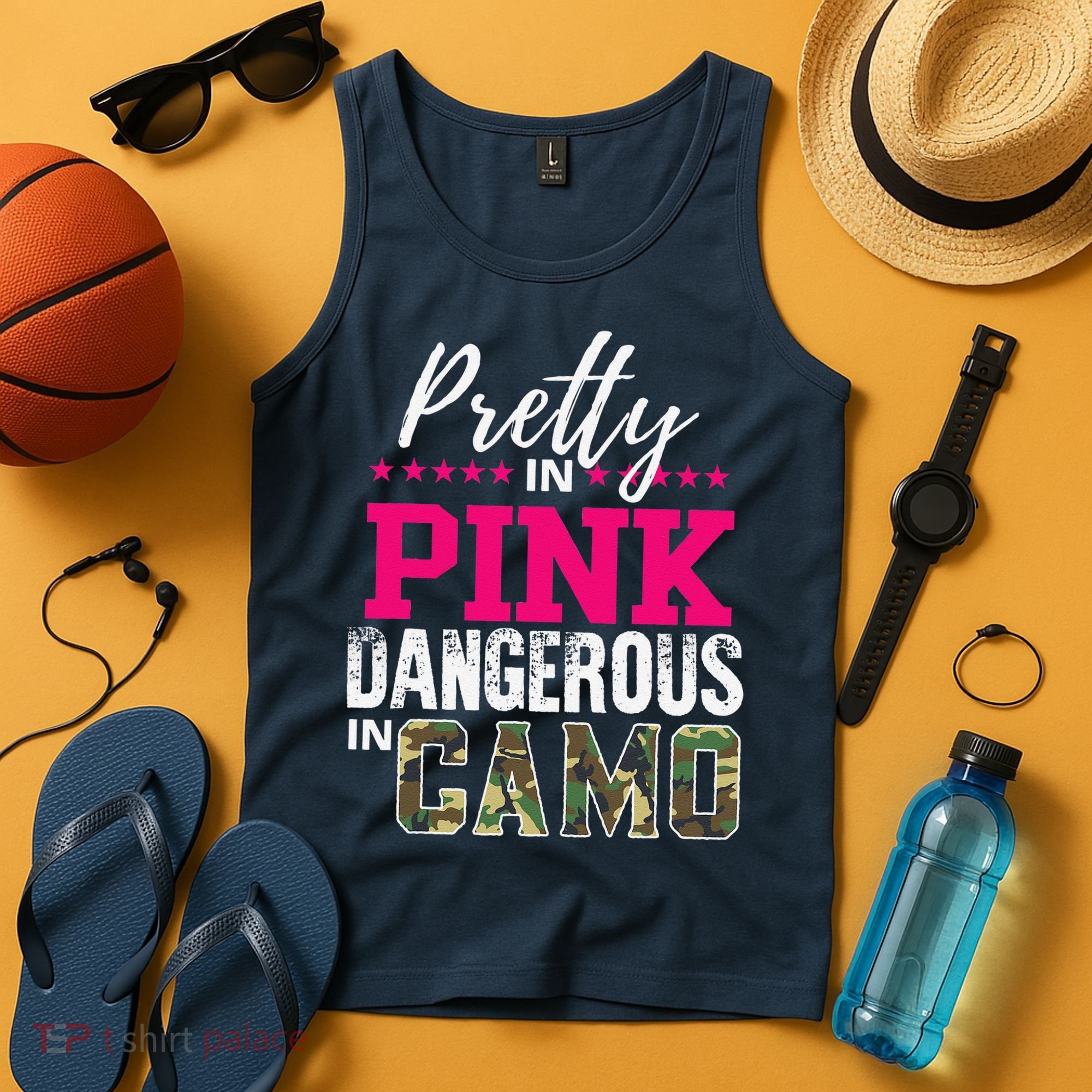 Pretty In Pink Dangerous In Camo Hunting Girl Tank Top