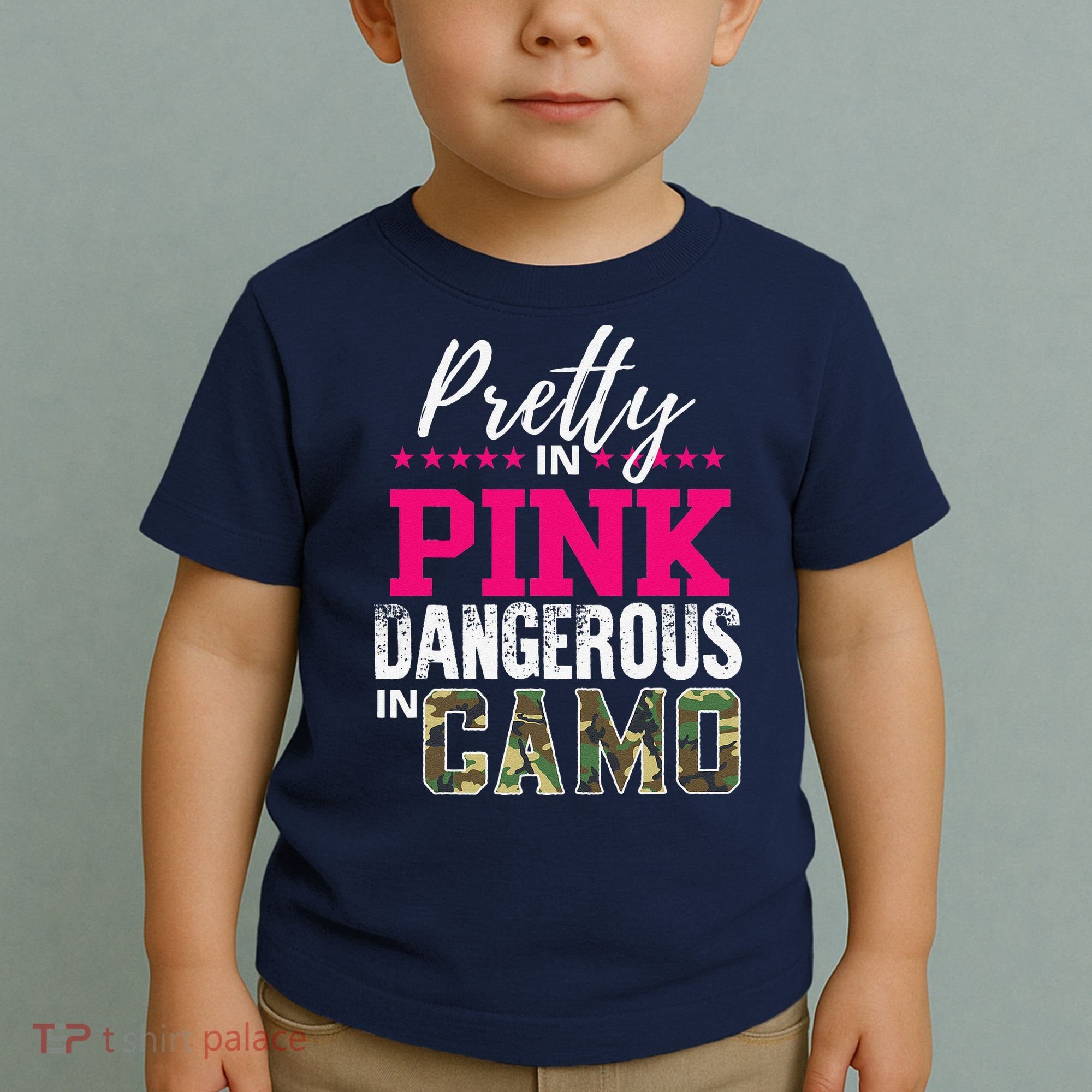 Pretty In Pink Dangerous In Camo Hunting Girl Toddler T-Shirt