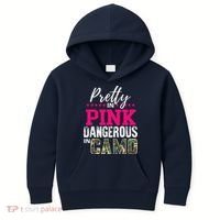 Pretty In Pink Dangerous In Camo Hunting Girl Kids Hoodie thumb 0