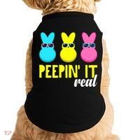 Peepin It Real Happy Easter Bunny Egg Gift Doggie Tank thumb 0