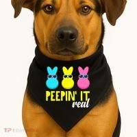 Peepin It Real Happy Easter Bunny Egg Gift USA-Made Doggie Bandana thumb 1