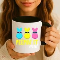 Peepin It Real Happy Easter Bunny Egg Gift Coffee Mug thumb 3
