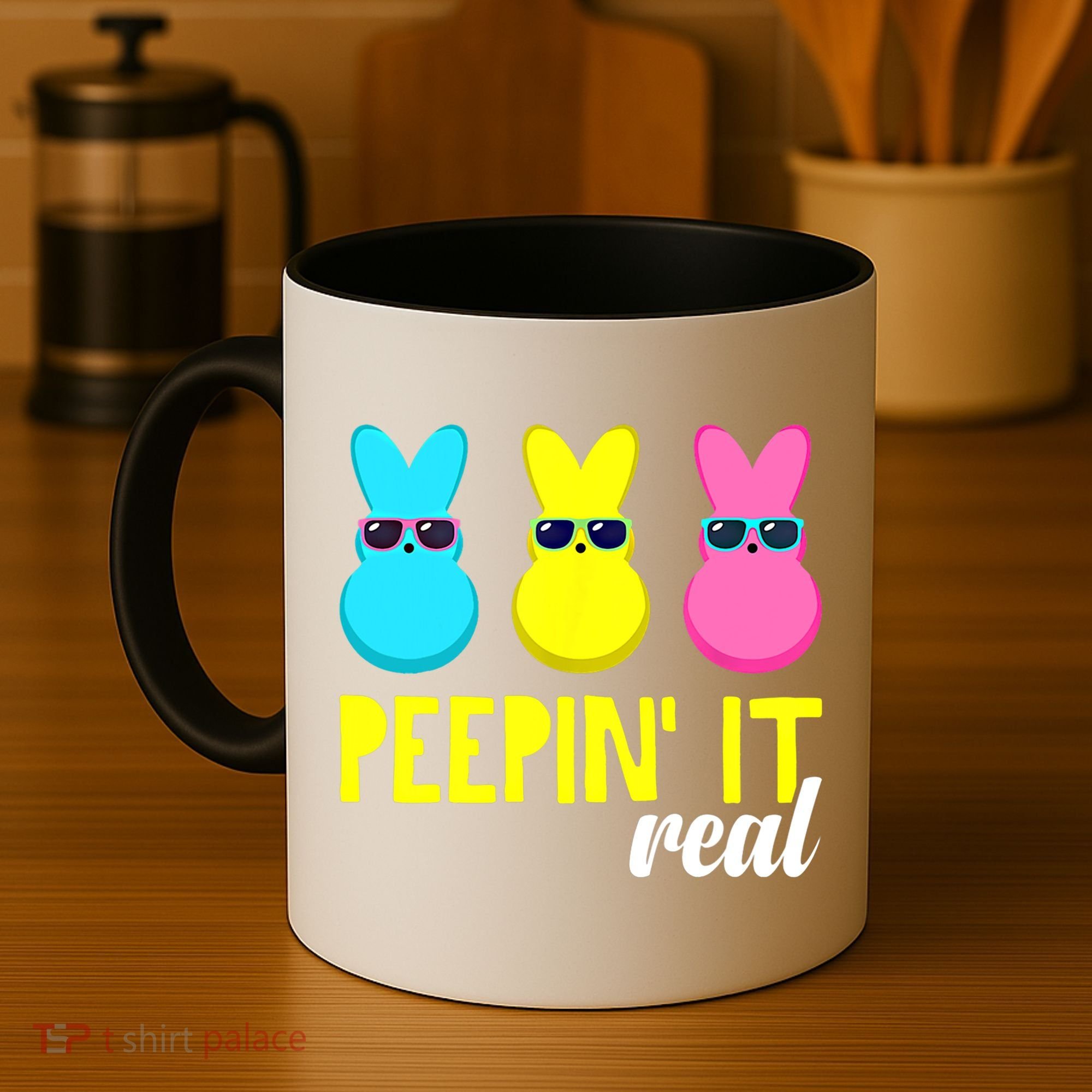 Peepin It Real Happy Easter Bunny Egg Gift Coffee Mug