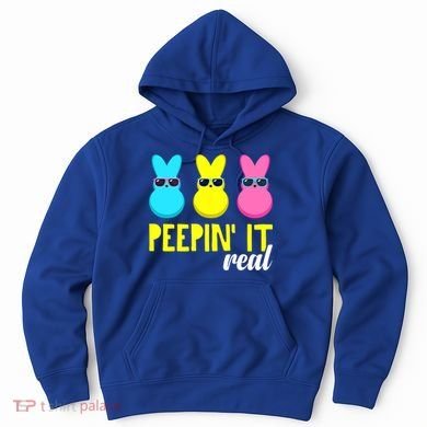 Peepin It Real Happy Easter Bunny Egg Gift Hoodie