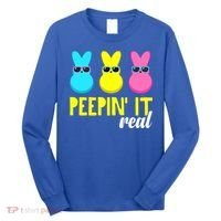 Peepin It Real Happy Easter Bunny Egg Gift Long Sleeve Shirt thumb 0