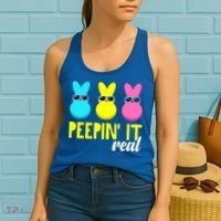 Peepin It Real Happy Easter Bunny Egg Gift Women's Tank Top thumb 2