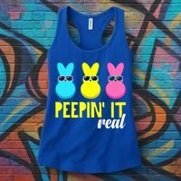 Peepin It Real Happy Easter Bunny Egg Gift Women's Tank Top thumb 3