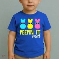 Peepin It Real Happy Easter Bunny Egg Gift Toddler T-Shirt thumb 2
