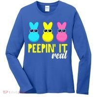 Peepin It Real Happy Easter Bunny Egg Gift Women's Long Sleeve Shirt thumb 0