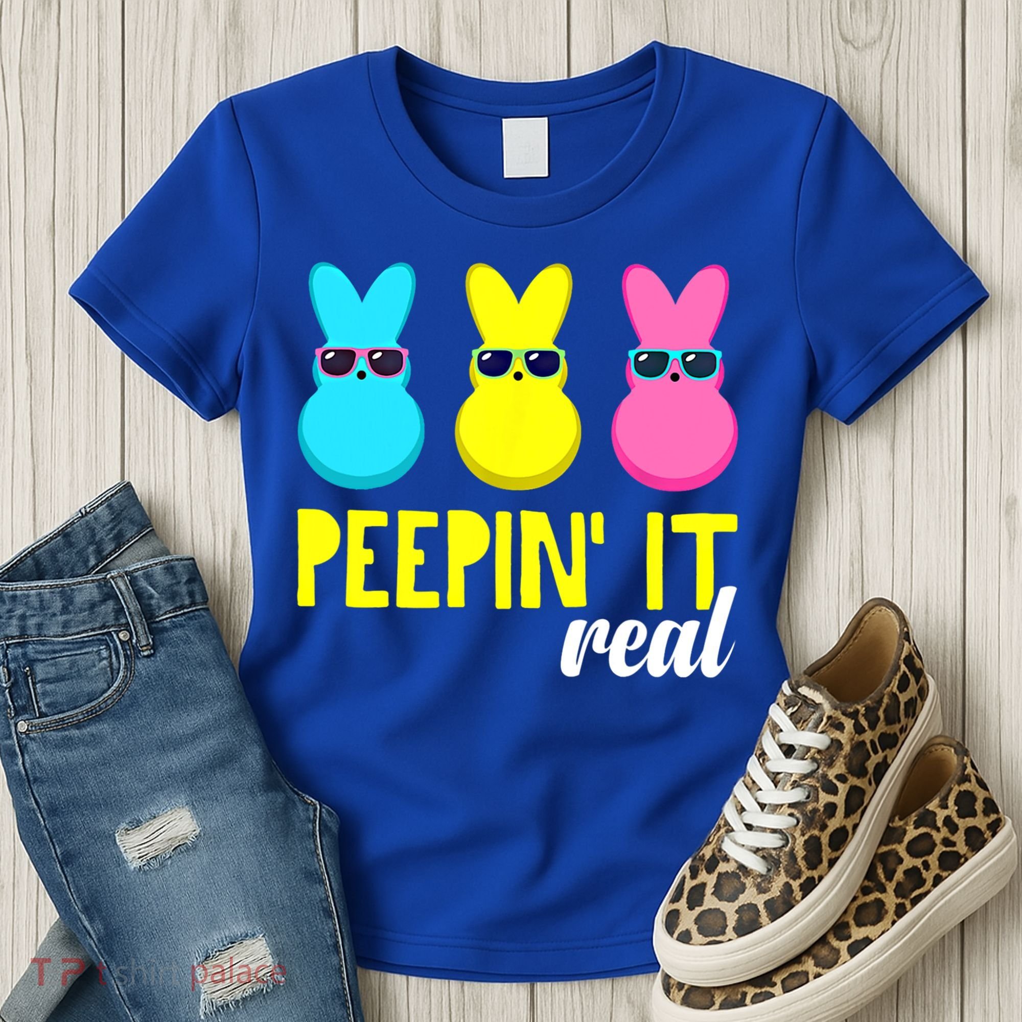 Peepin It Real Happy Easter Bunny Egg Gift Women's T-Shirt