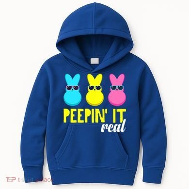 Peepin It Real Happy Easter Bunny Egg Gift Kids Hoodie