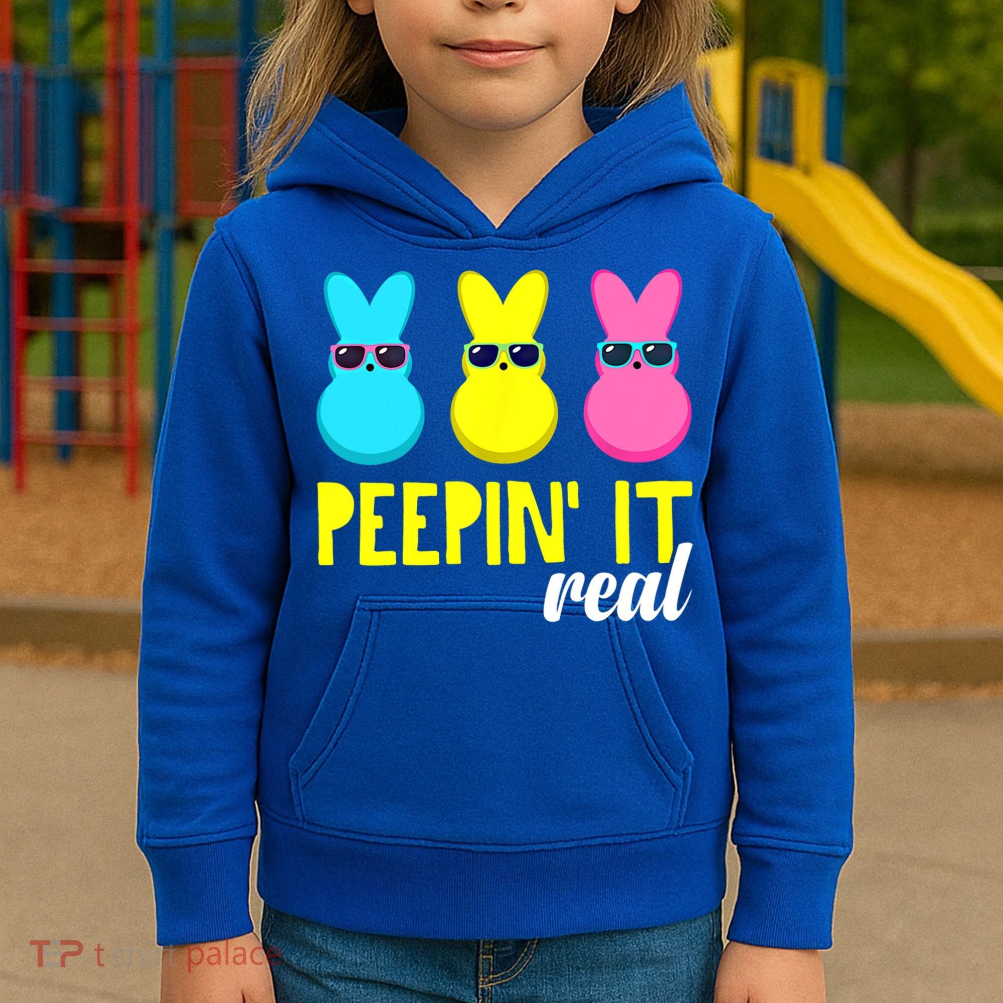 Peepin It Real Happy Easter Bunny Egg Gift Kids Hoodie