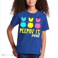 Peepin It Real Happy Easter Bunny Egg Gift Kids T-Shirt thumb 2