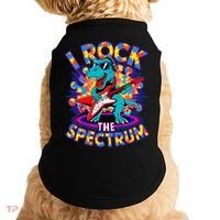 Proud I ROCK THE SPECTRUM Autism Awareness Teacher Love Doggie Tank thumb 0