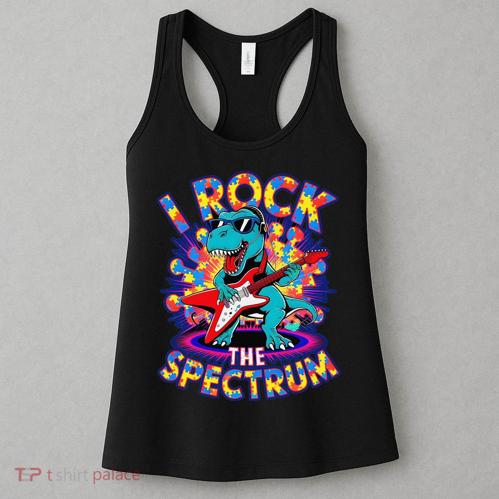 Proud I ROCK THE SPECTRUM Autism Awareness Teacher Love Women's Tank Top