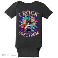 Proud I ROCK THE SPECTRUM Autism Awareness Teacher Love Baby Bodysuit thumb 0