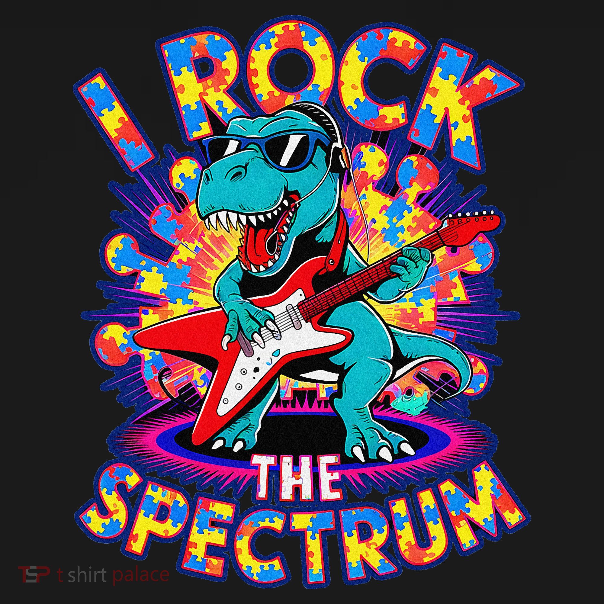 Proud I ROCK THE SPECTRUM Autism Awareness Teacher Love Baby Bodysuit