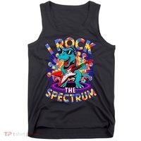Proud I ROCK THE SPECTRUM Autism Awareness Teacher Love Tank Top thumb 0