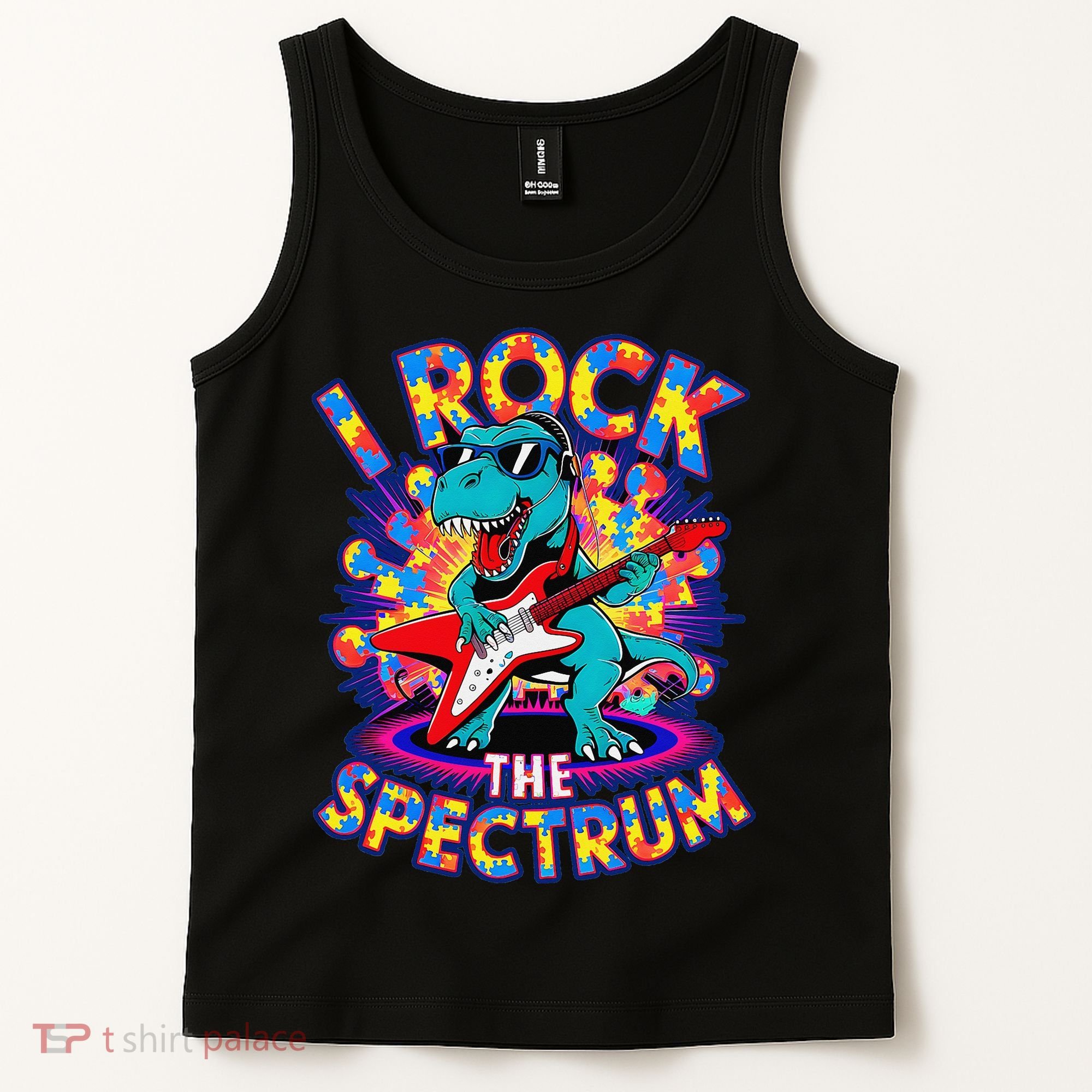 Proud I ROCK THE SPECTRUM Autism Awareness Teacher Love Tank Top
