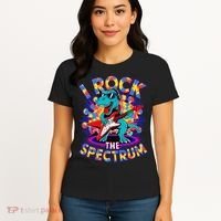 Proud I ROCK THE SPECTRUM Autism Awareness Teacher Love Women's T-Shirt thumb 4