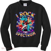 Proud I ROCK THE SPECTRUM Autism Awareness Teacher Love Kids Sweatshirt thumb 0