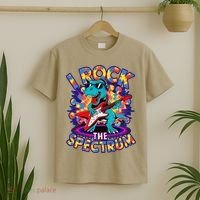 Proud I ROCK THE SPECTRUM Autism Awareness Teacher Love T-Shirt thumb 2