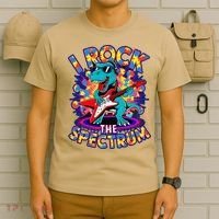 Proud I ROCK THE SPECTRUM Autism Awareness Teacher Love T-Shirt thumb 6