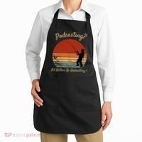 Podcasting I'd Rather Be Rodcasting Funny Fishing Humor Pun Apron thumb 2