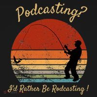 Podcasting I'd Rather Be Rodcasting Funny Fishing Humor Pun Visor thumb 3