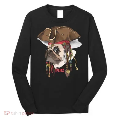 Pirate Pug Long Sleeve Shirt