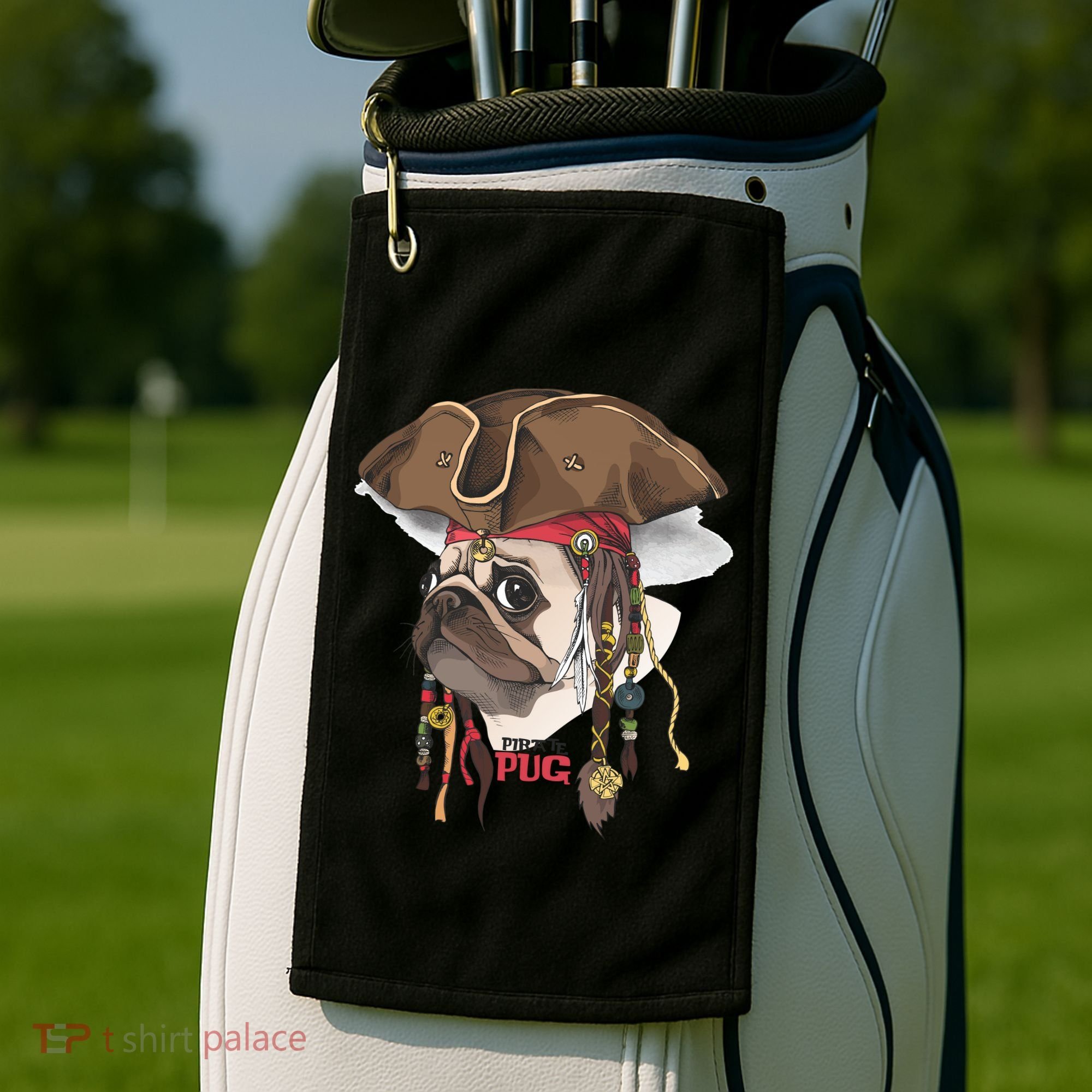 Pirate Pug Golf Towel