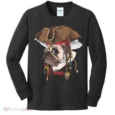 Pirate Pug Kids Long Sleeve Shirt