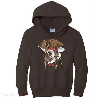 Pirate Pug Kids Hoodie