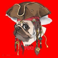 Pirate Pug Santa Hat thumb 1
