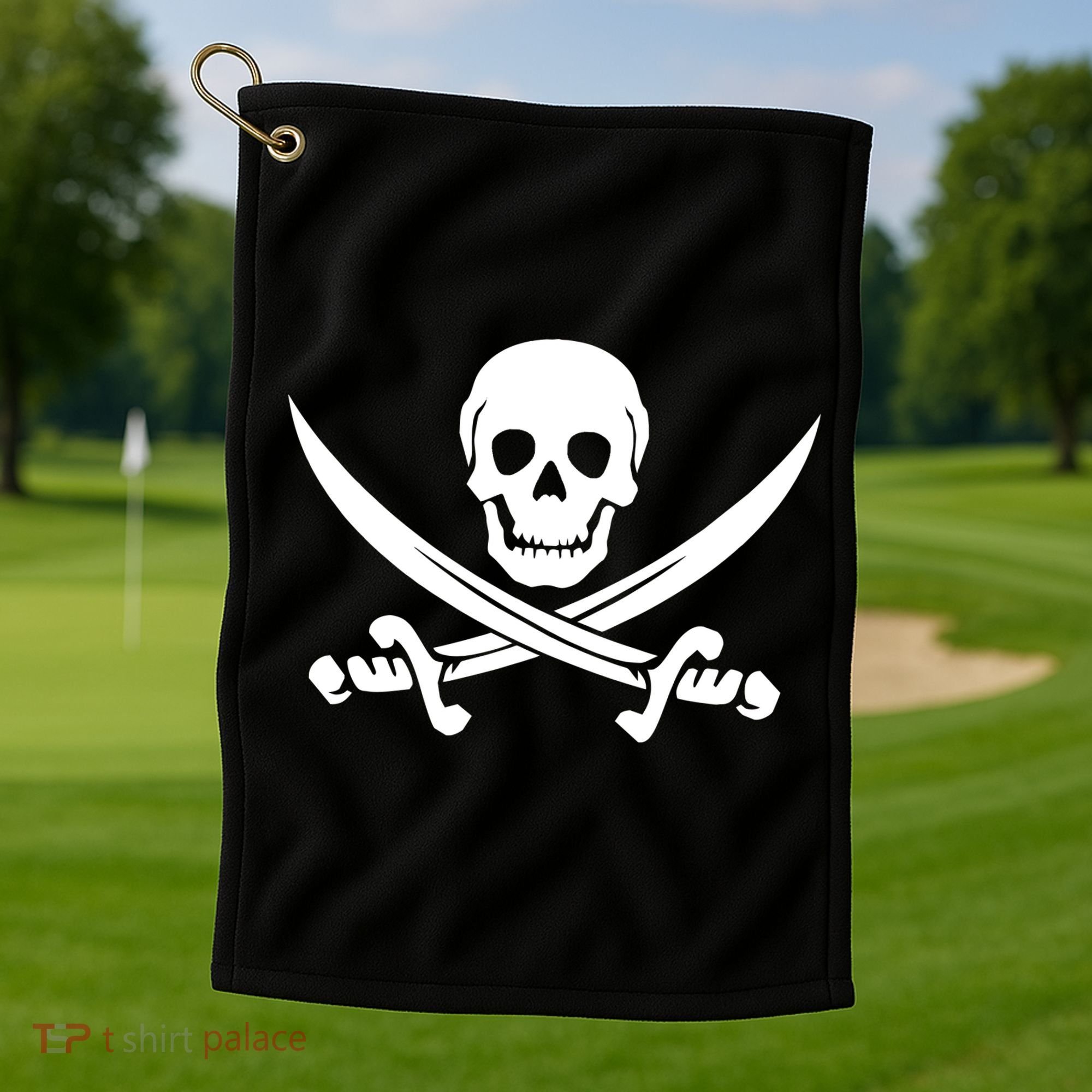 Pirate Skull & Cross Swords Golf Towel