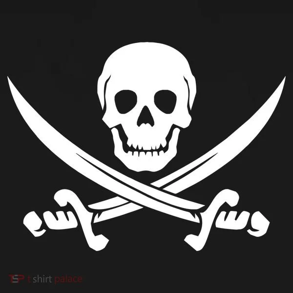 Pirate Skull & Cross Swords Kids Long Sleeve Shirt
