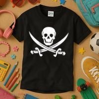 Pirate Skull & Cross Swords Kids T-Shirt thumb 3