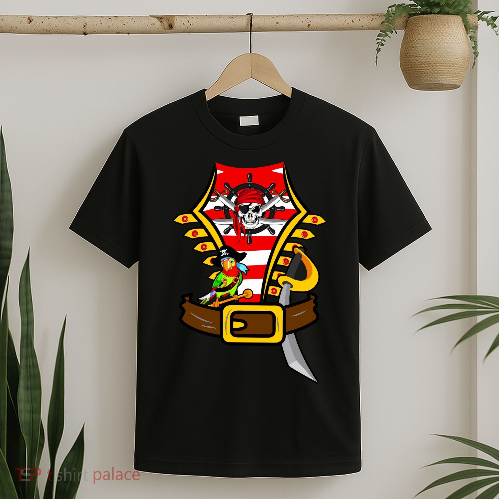 Pirate Skull & Parrot Costume  T-Shirt