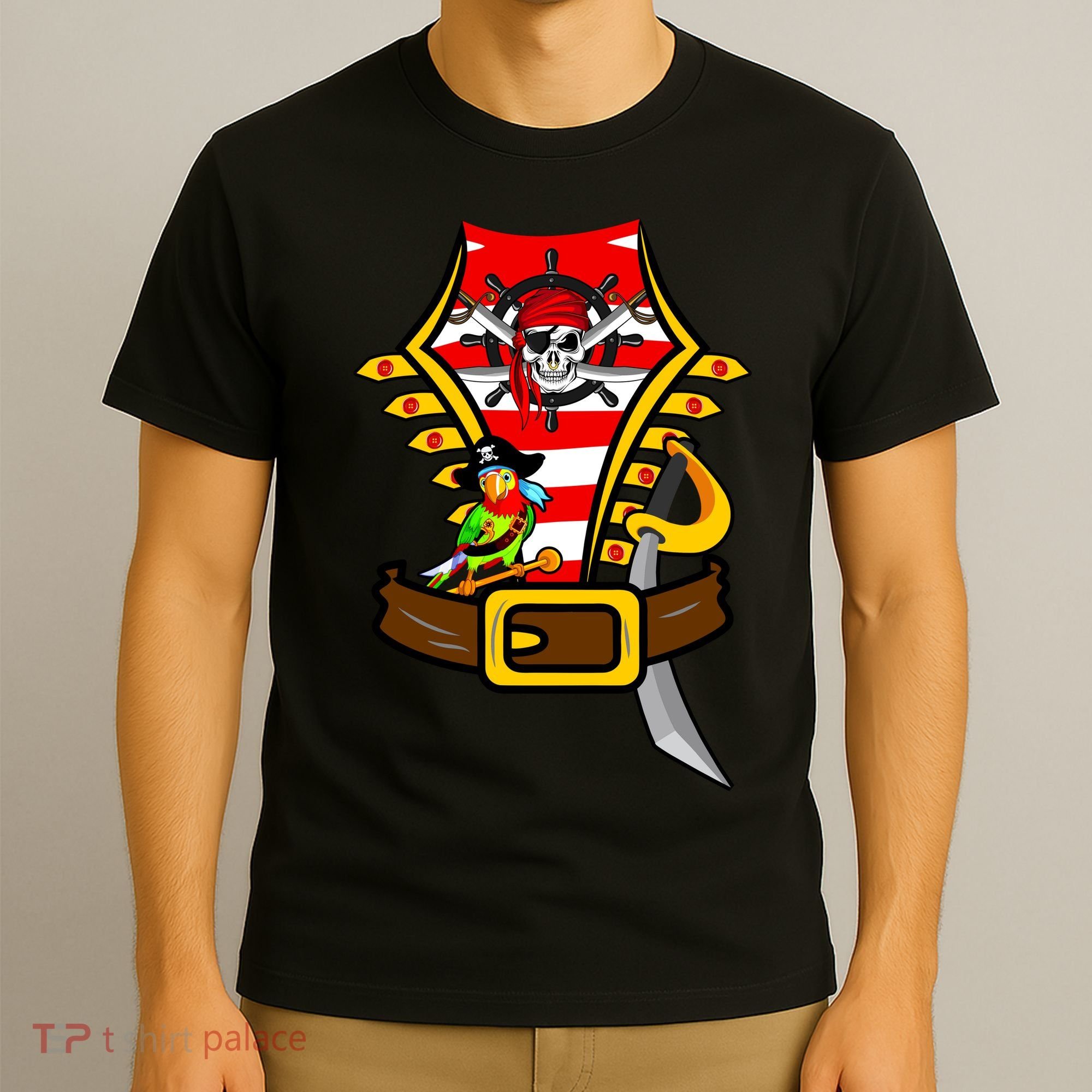 Pirate Skull & Parrot Costume  T-Shirt