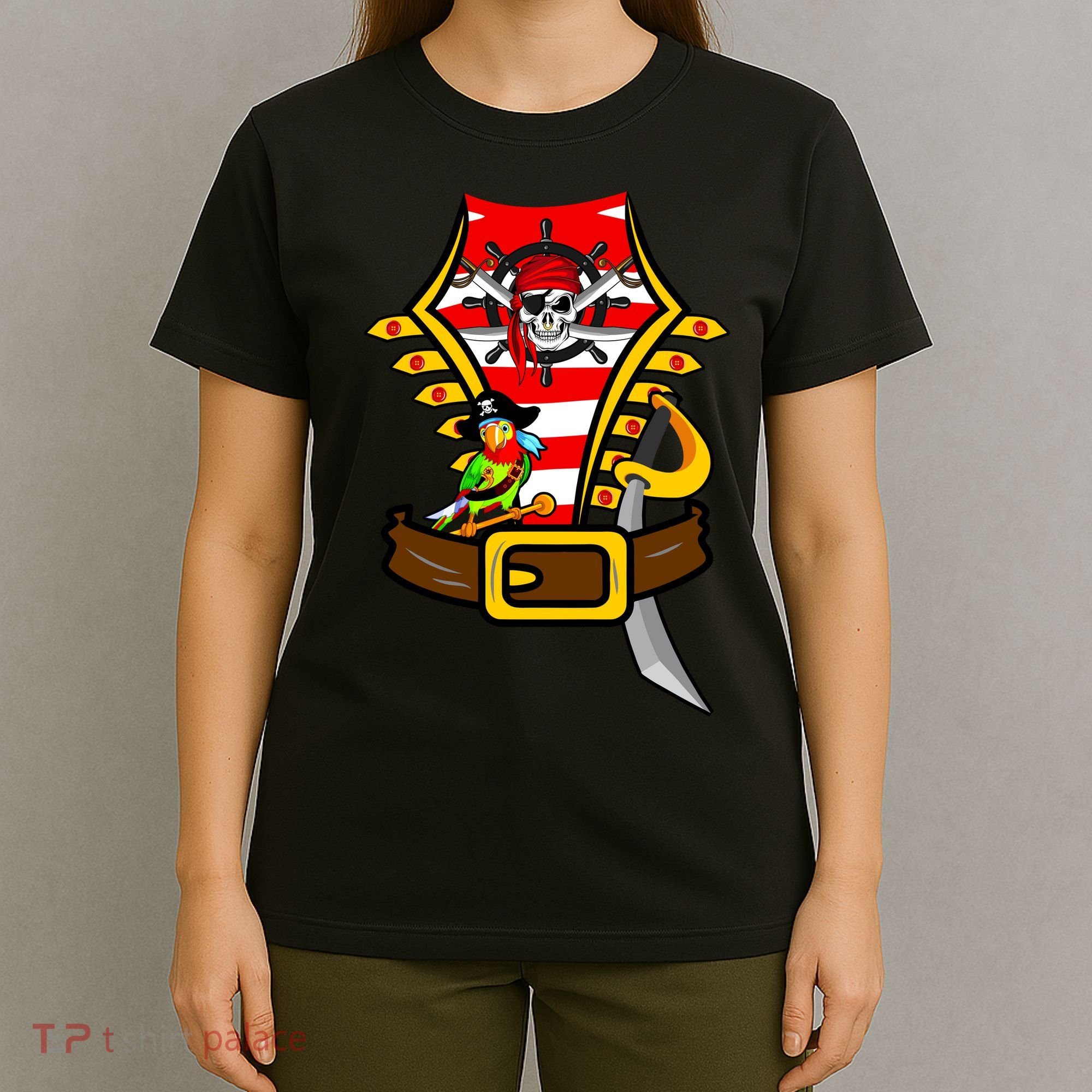 Pirate Skull & Parrot Costume  T-Shirt