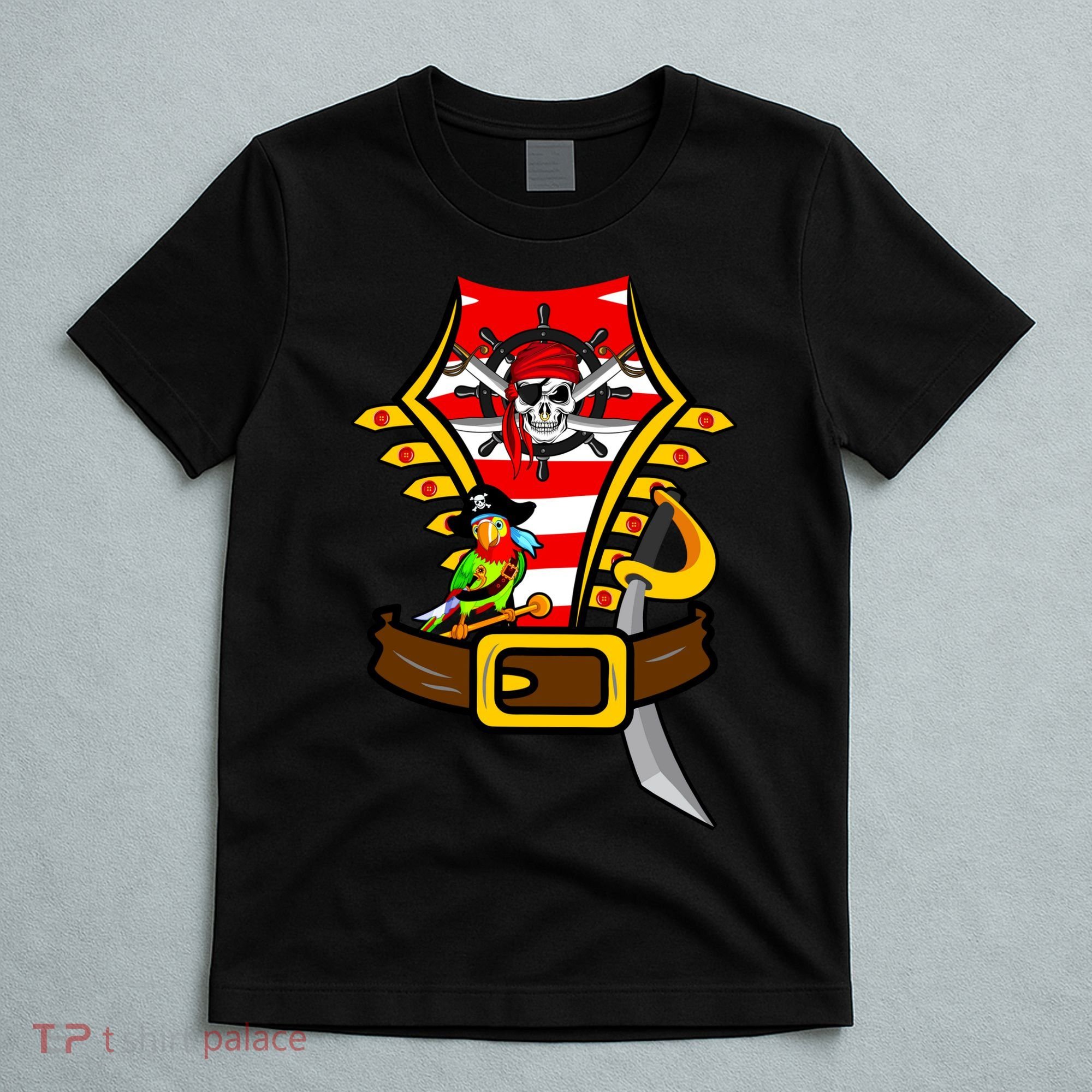 Pirate Skull & Parrot Costume  T-Shirt