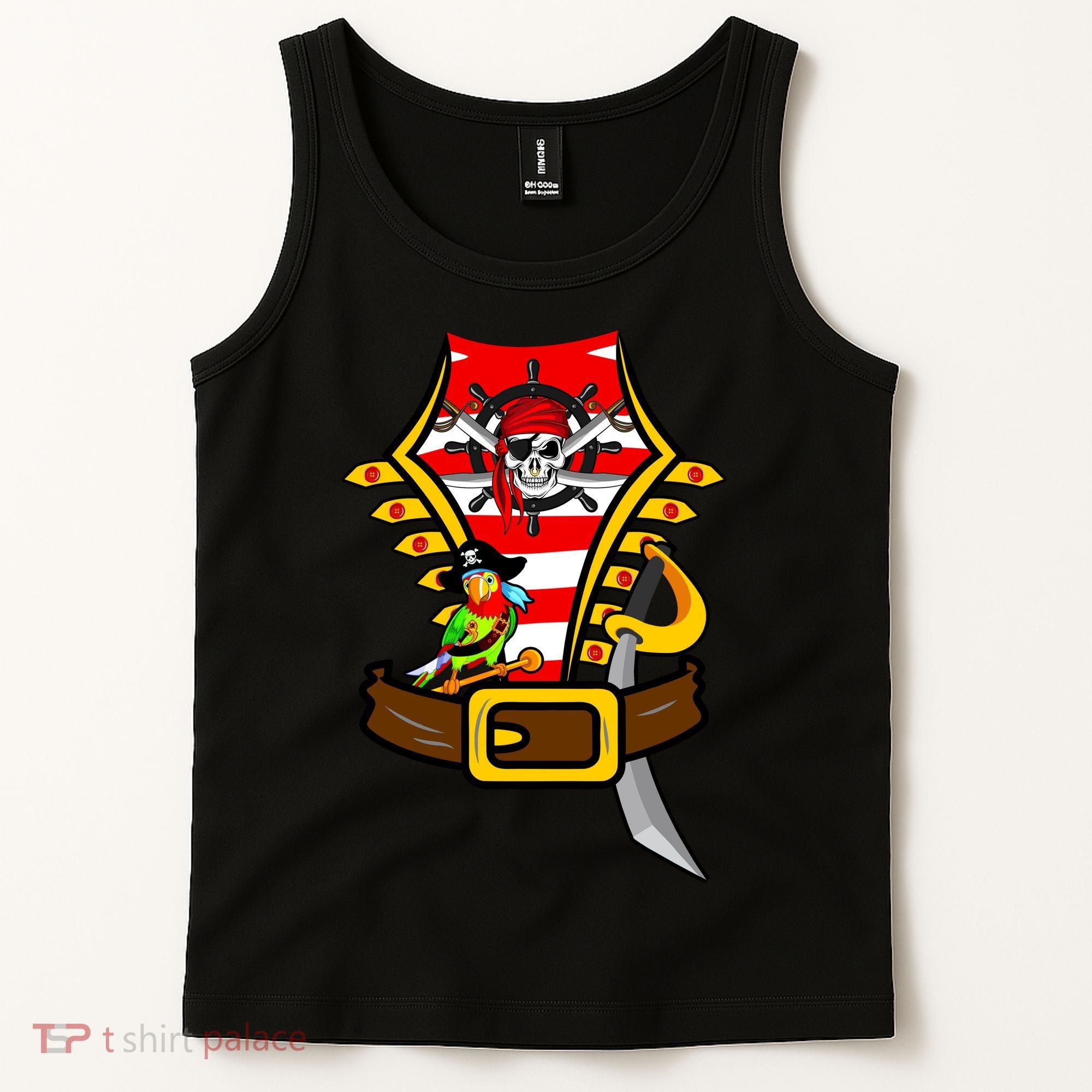 Pirate Skull & Parrot Costume  Tank Top
