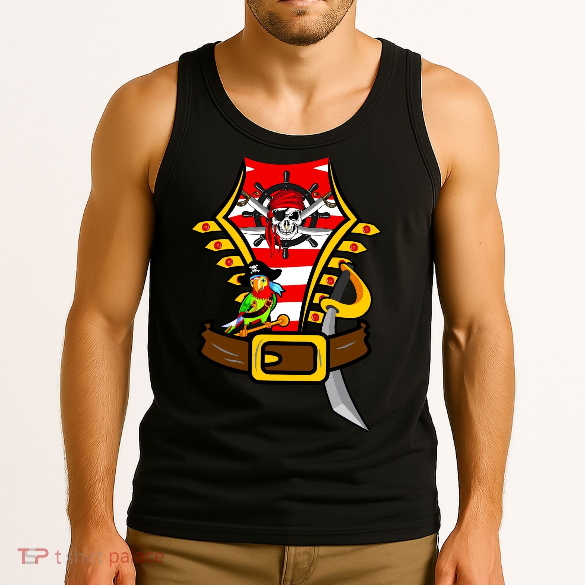 Pirate Skull & Parrot Costume  Tank Top