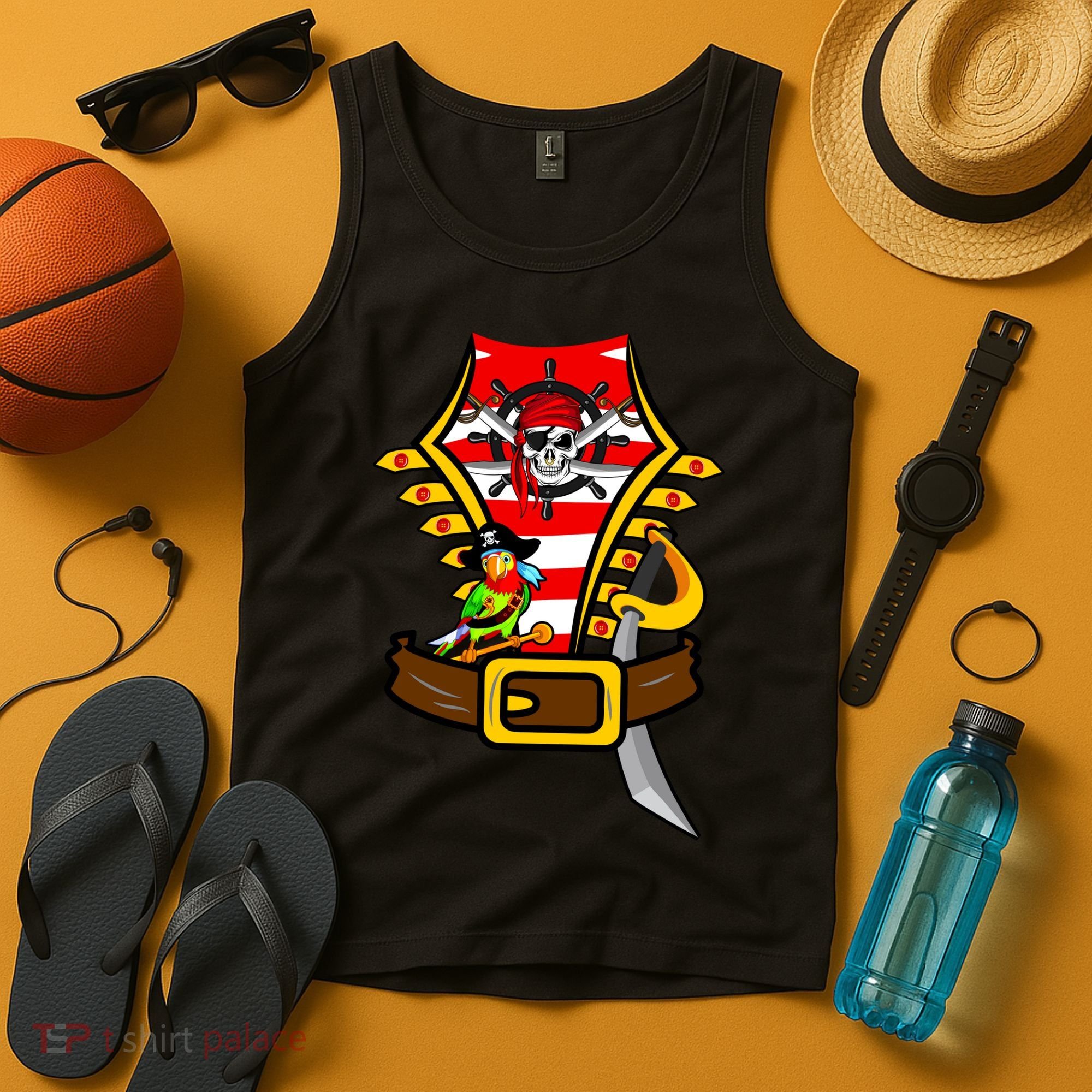 Pirate Skull & Parrot Costume  Tank Top