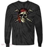 Pirate Skull Crossbones Tie-Dye Long Sleeve Shirt thumb 0